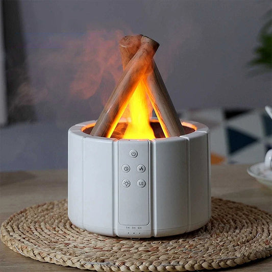 Campfire Flame Fire Diffuser, Bonfire Aromatherapy Essential Oil Diffuser, 250ml Wood Cool Mist Humidifier