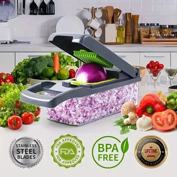 16 in 1 Multifunctional Vegetable Chopper Handle Food Grate Food Chopper Vegetable Slicer Dicer Cut Kitchen Items